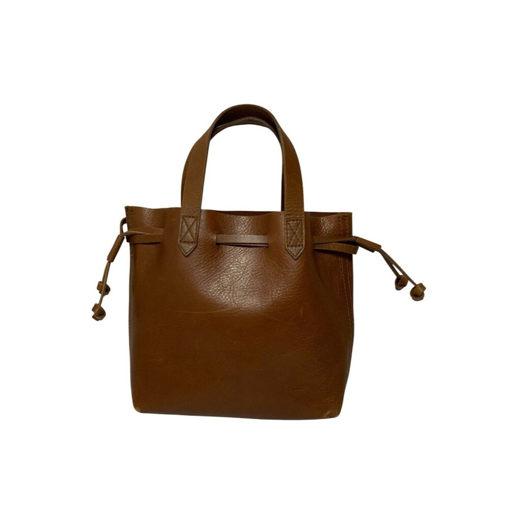 Madewell The Small Drawstring Transport Crossbody Brown Leather